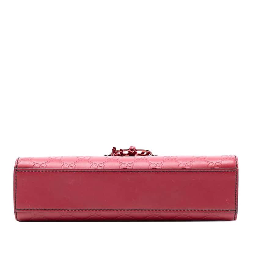 Gucci Small Guccissima Emily Shoulder Bag Red Leather Very good condition - Inside View