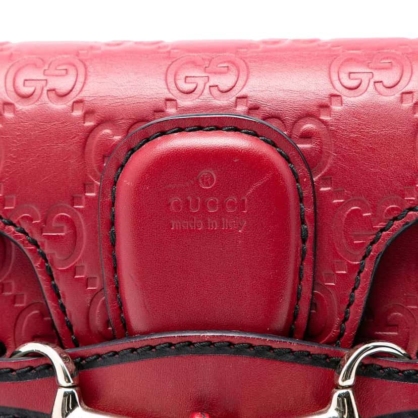 Gucci Small Guccissima Emily Shoulder Bag Red Leather Very good condition - Box View
