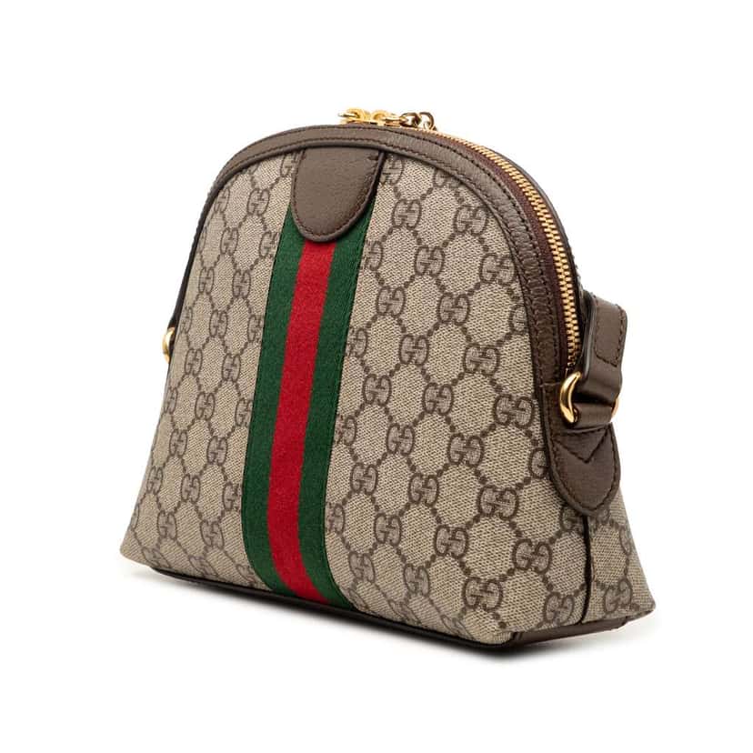 Gucci Small GG Supreme Web Ophidia Dome Crossbody Beige Canvas Very good condition - Back View