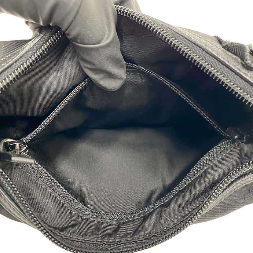 Prada Beaded Tessuto Evening Bear Shoulder Bag Black Very good condition - Inside View