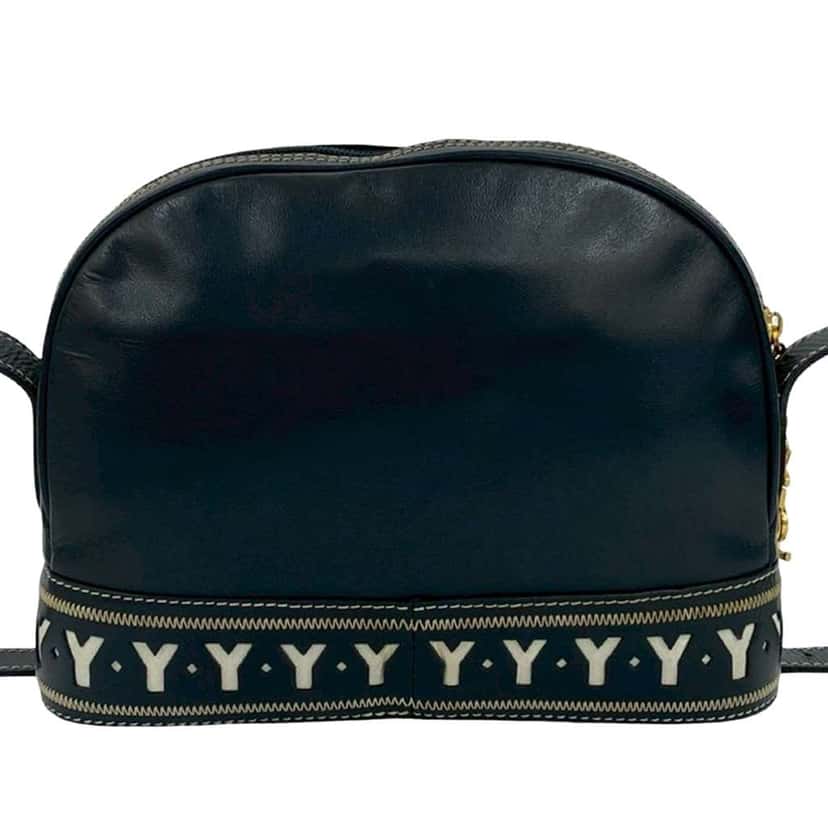 Saint Laurent Leather Y Cutout Crossbody Blue Leather Very good condition - Back View