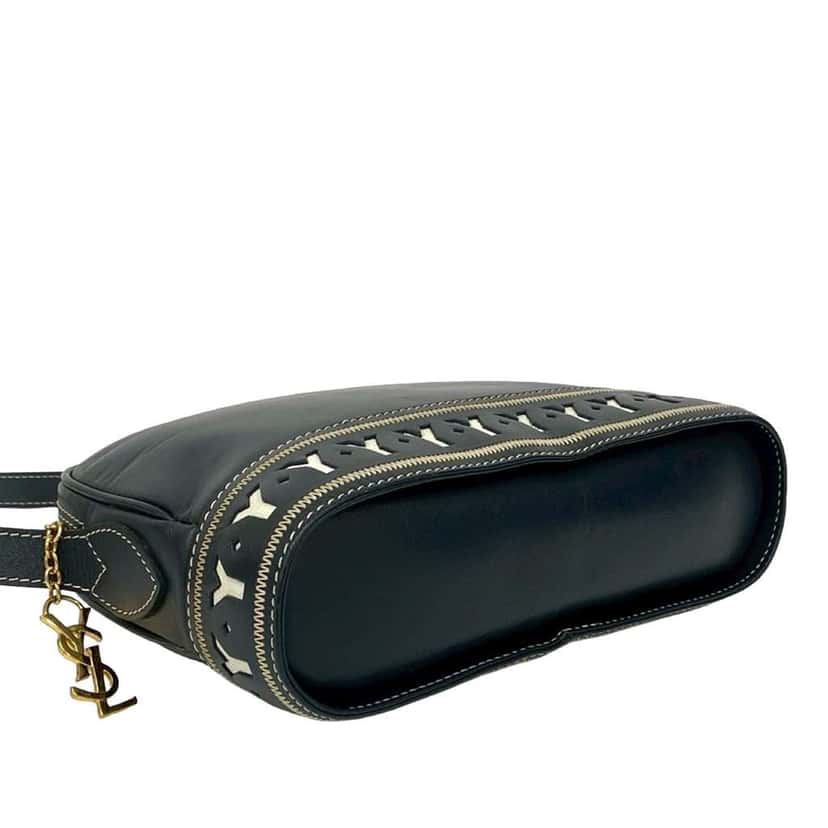 Saint Laurent Leather Y Cutout Crossbody Blue Leather Very good condition - Inside View