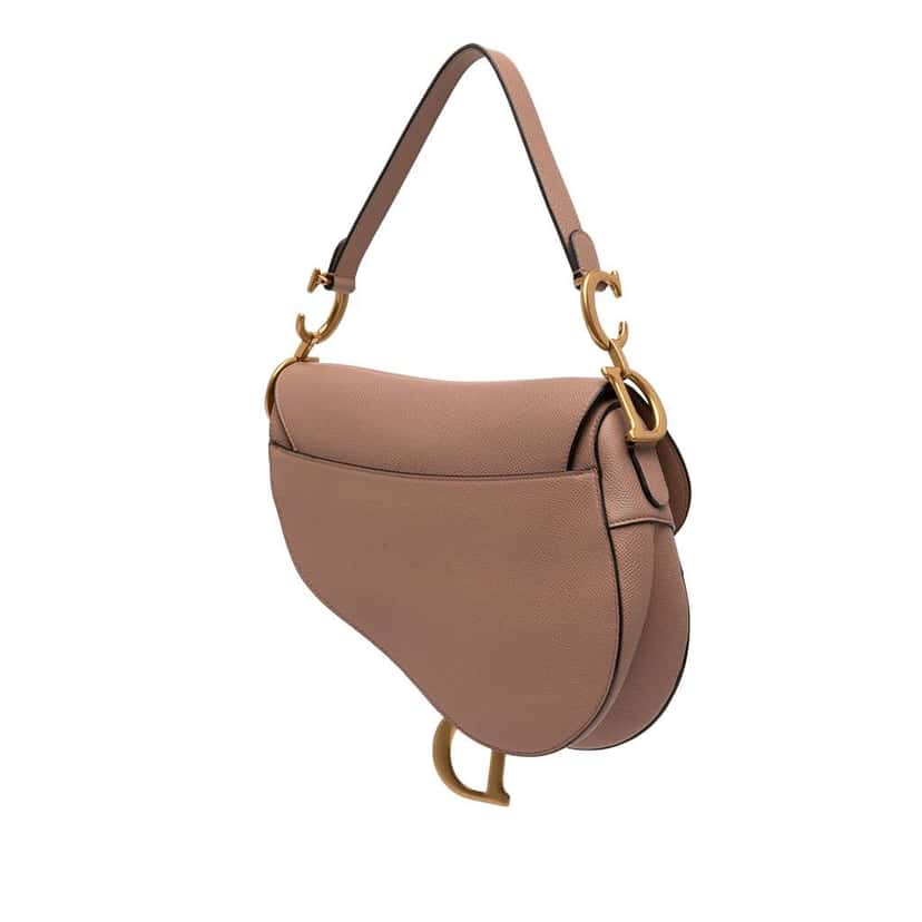 Dior Grained Calfskin Saddle Bag Brown Leather Very good condition - Back View