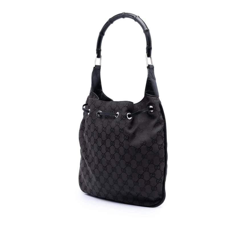 Gucci GG Canvas Bamboo Shoulder Bag Brown Canvas Good condition - Back View