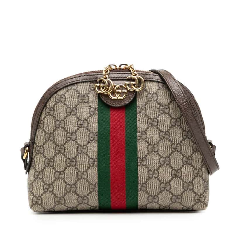Gucci Small GG Supreme Web Ophidia Dome Crossbody Beige Very good condition - Front View