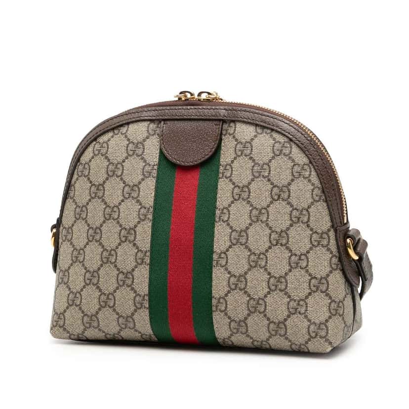Gucci Small GG Supreme Web Ophidia Dome Crossbody Beige Very good condition - Back View