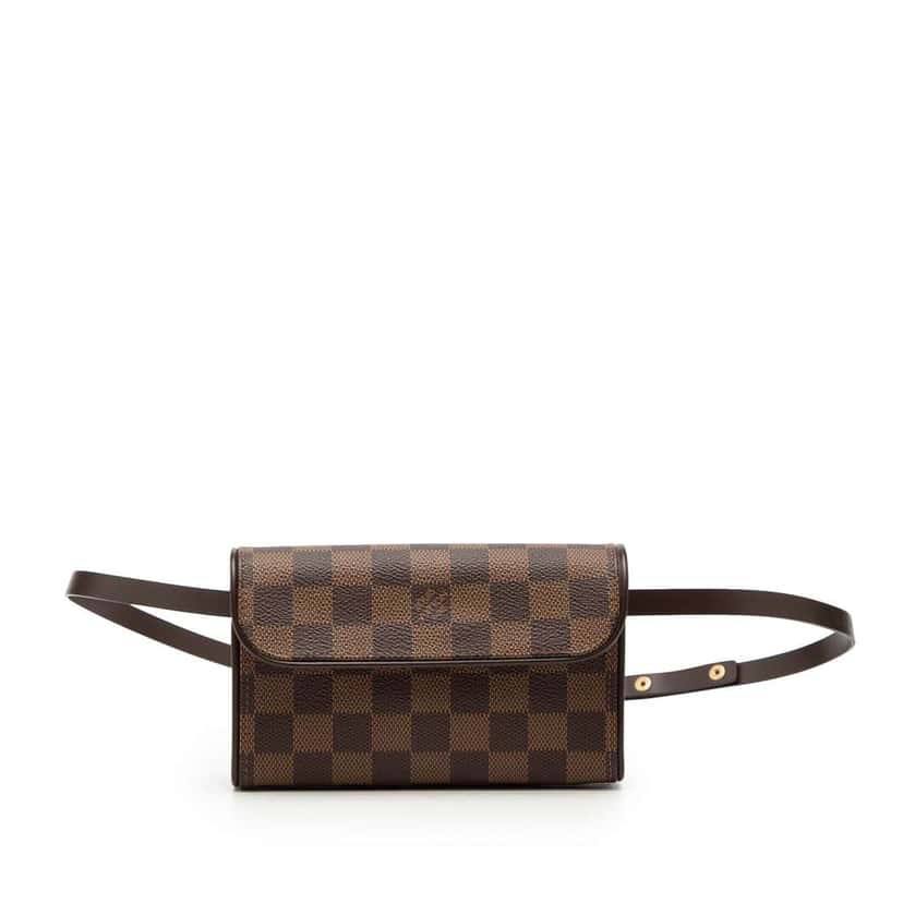 Louis Vuitton Damier Ebene Pochette Florentine Brown Very good condition - Front View