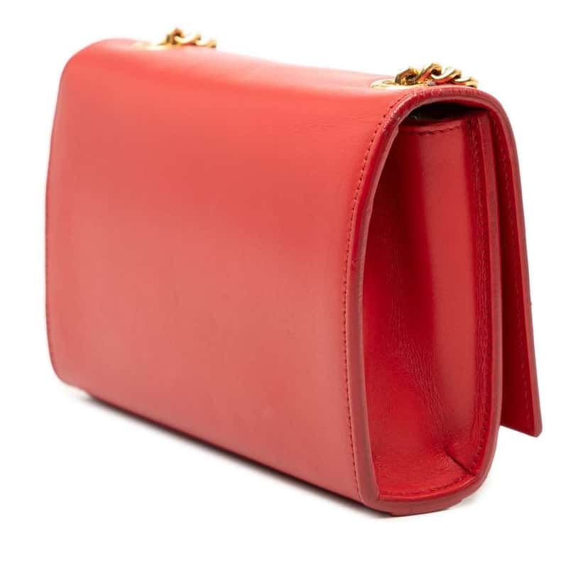 Saint Laurent Small Smooth Calfskin Monogram Kate Tassel Crossbody Red Leather Very good condition - Back View