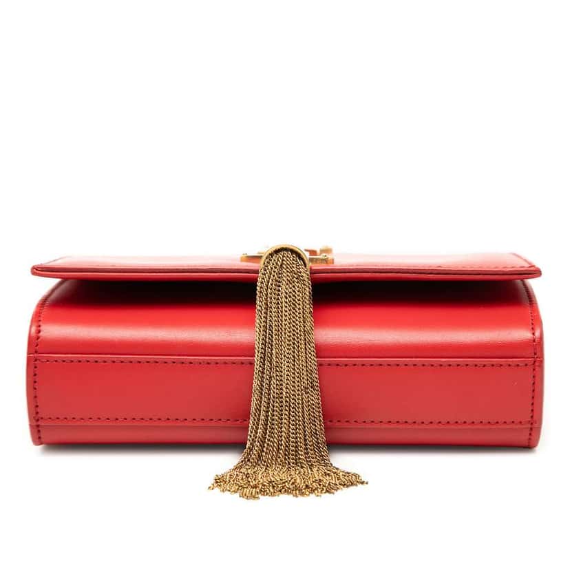 Saint Laurent Small Smooth Calfskin Monogram Kate Tassel Crossbody Red Leather Very good condition - Inside View