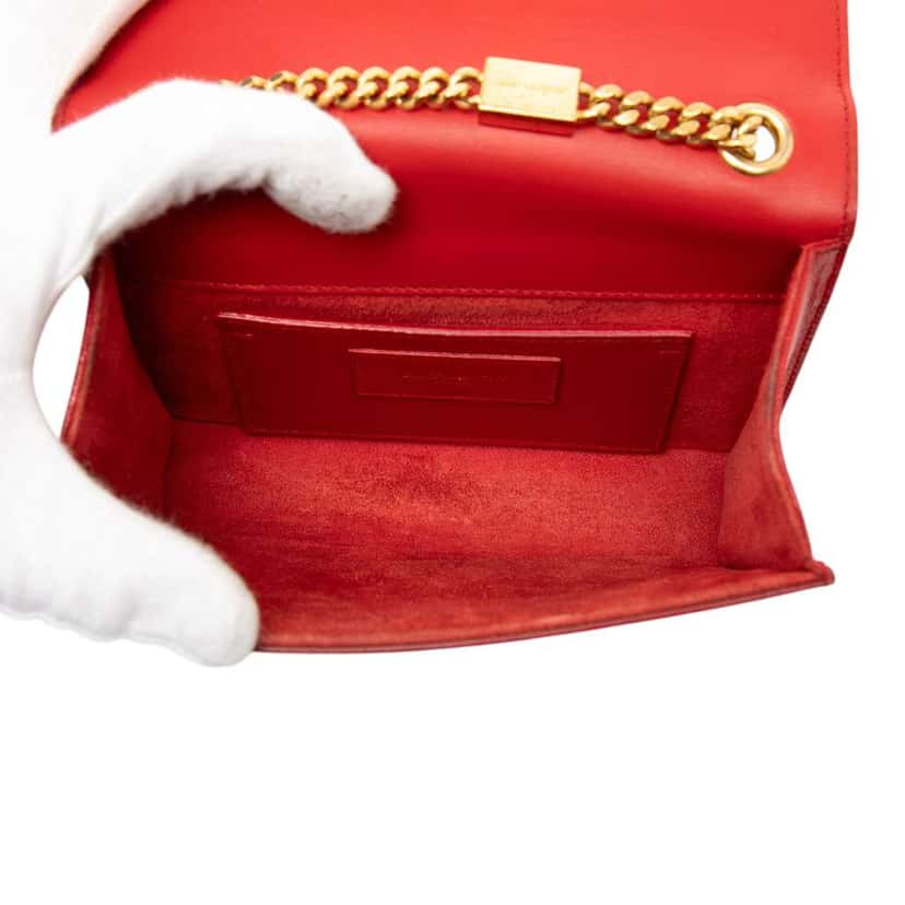 Saint Laurent Small Smooth Calfskin Monogram Kate Tassel Crossbody Red Leather Very good condition - Model View