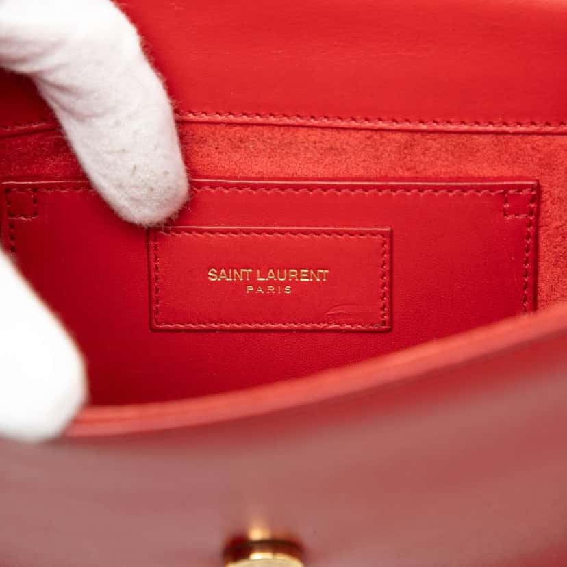 Saint Laurent Small Smooth Calfskin Monogram Kate Tassel Crossbody Red Leather Very good condition - Box View