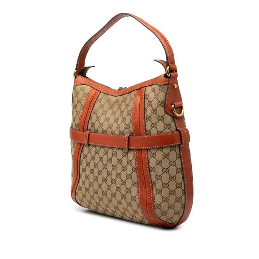 Gucci Medium GG Canvas Running Satchel Beige Canvas Very good condition - Back View