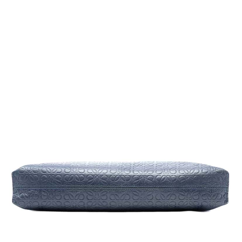 Loewe Embossed Anagram Leather Repeat T Clutch Blue Leather Very good condition - Inside View