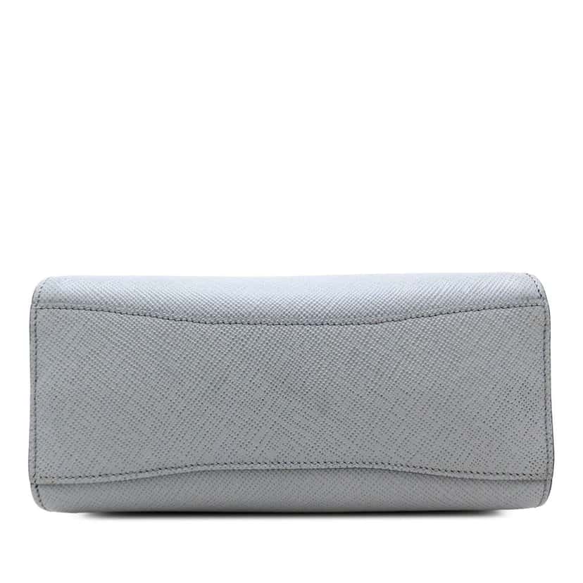 Prada Small Saffiano Cuir Monochrome Top Handle Tote Grey Leather Very good condition - Inside View
