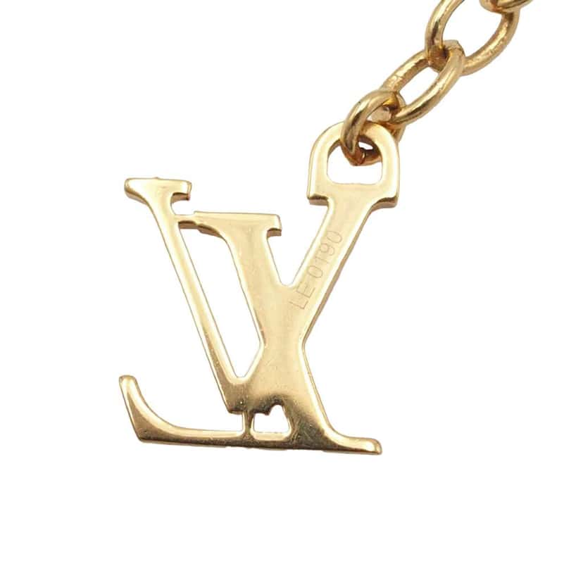 Louis Vuitton Gold Plated Enamel Monogram Sweet Charm Triple Chain Bracelet Gold Metal Very good condition - Inside View