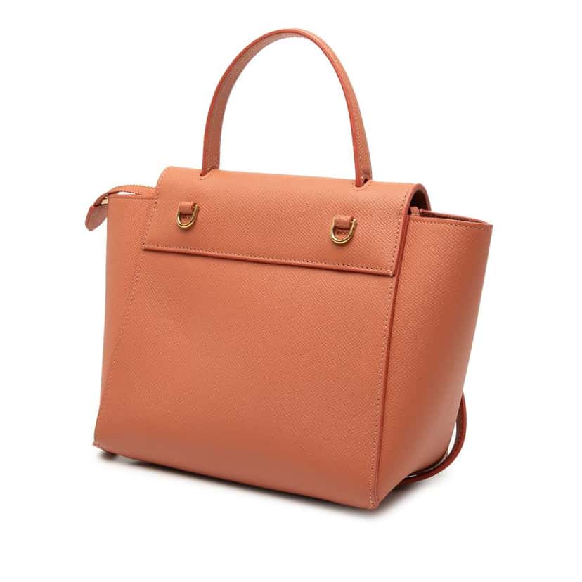 Celine Nano Grained Calfskin Belt Bag Orange Leather Very good condition - Back View