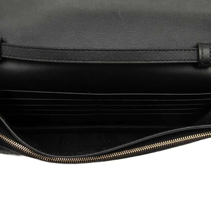 Gucci Microguccissima Wallet on Strap Black Leather Very good condition - Model View