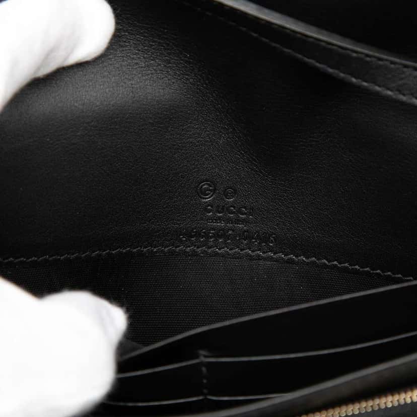 Gucci Microguccissima Wallet on Strap Black Leather Very good condition - Box View