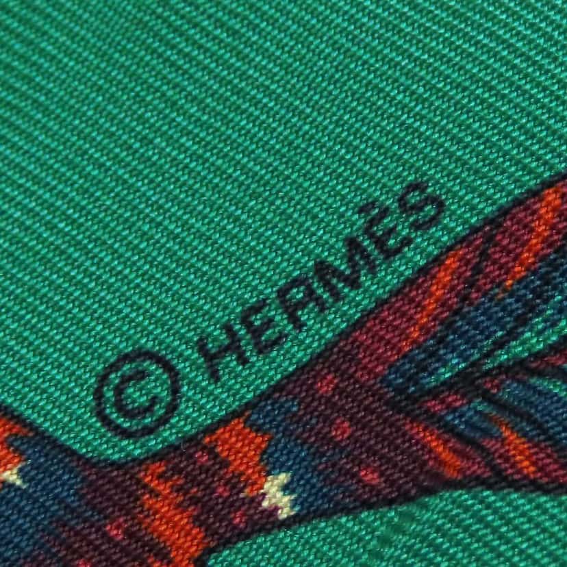 Hermès The Savana Dance Silk Twilly Scarf Green Silk Very good condition - Box View