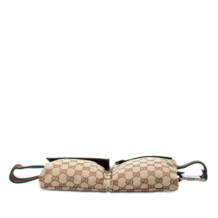 Gucci GG Canvas Web Double Pocket Belt Bag Beige Very good condition - Inside View