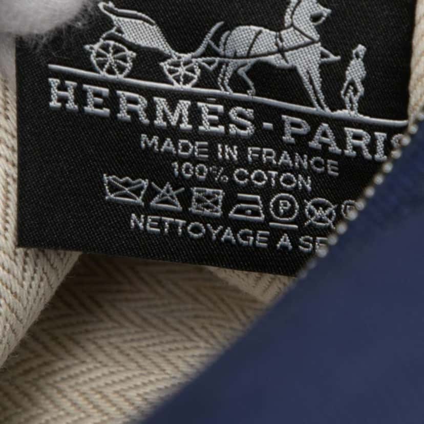 Hermès Large Toile Bride A Brac H Pavillon Case Blue Canvas Very good condition - Box View