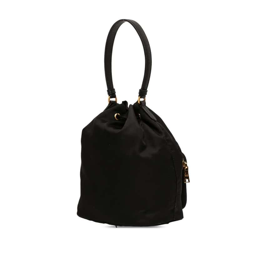 Prada Re Nylon Duet Bucket Bag Black Very good condition - Back View