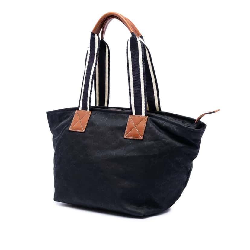 Gucci GG Nylon Web Tote Black Very good condition - Back View