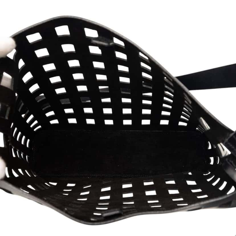 Prada Perforated Leather Shoulder Bag Black Leather Very good condition - Model View