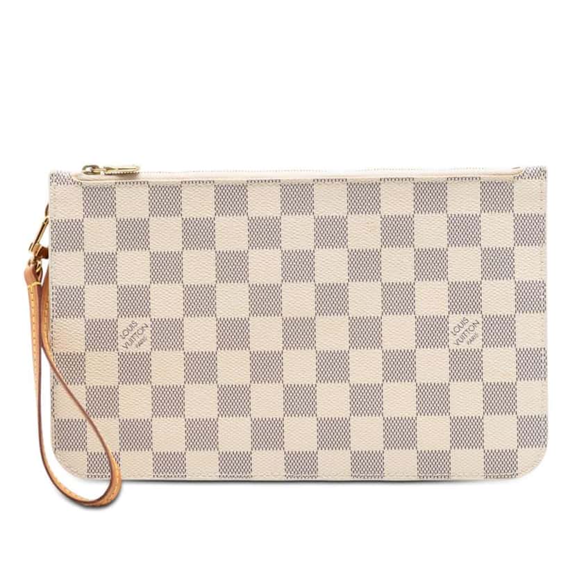 Louis Vuitton Damier Azur Neverfull MM Pouch White Very good condition - Front View