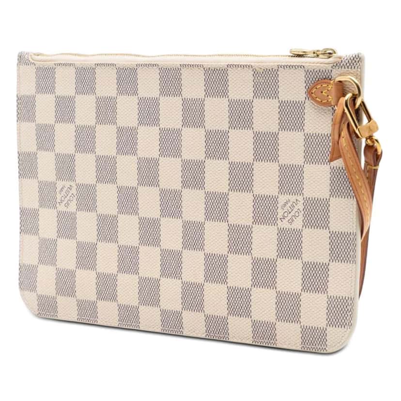 Louis Vuitton Damier Azur Neverfull MM Pouch White Very good condition - Back View