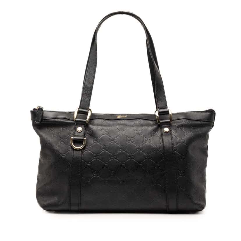 Gucci Guccissima Abbey D Ring Tote Black Leather Good condition - Front View