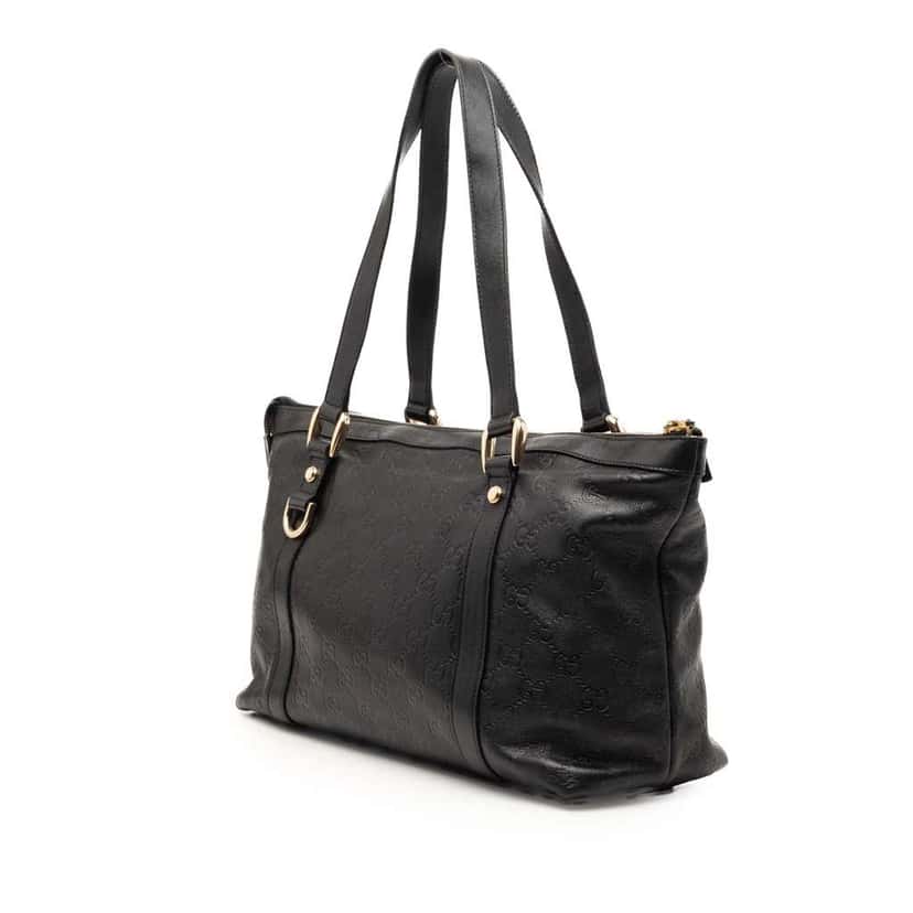 Gucci Guccissima Abbey D Ring Tote Black Leather Good condition - Back View