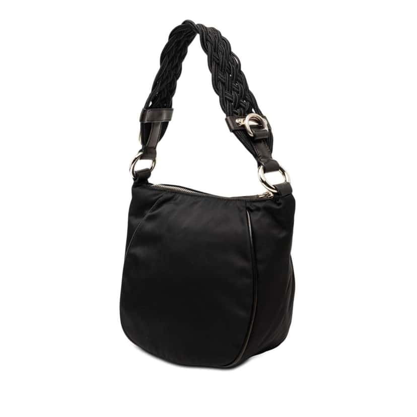 Prada Tessuto Braided Handbag Black Very good condition - Back View