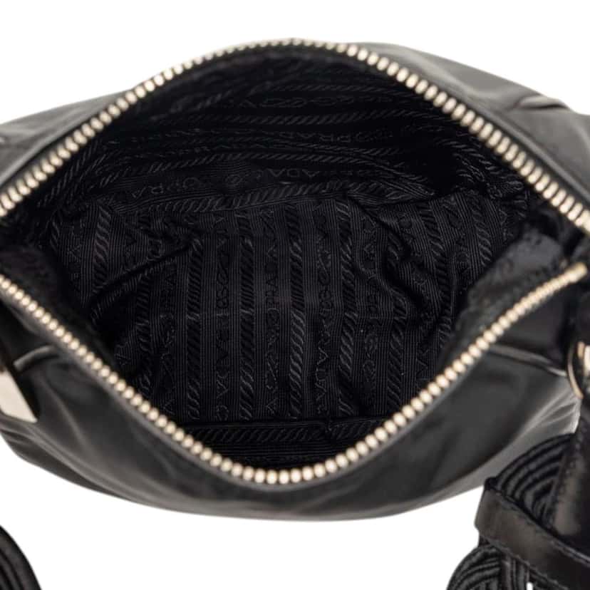 Prada Tessuto Braided Handbag Black Very good condition - Model View