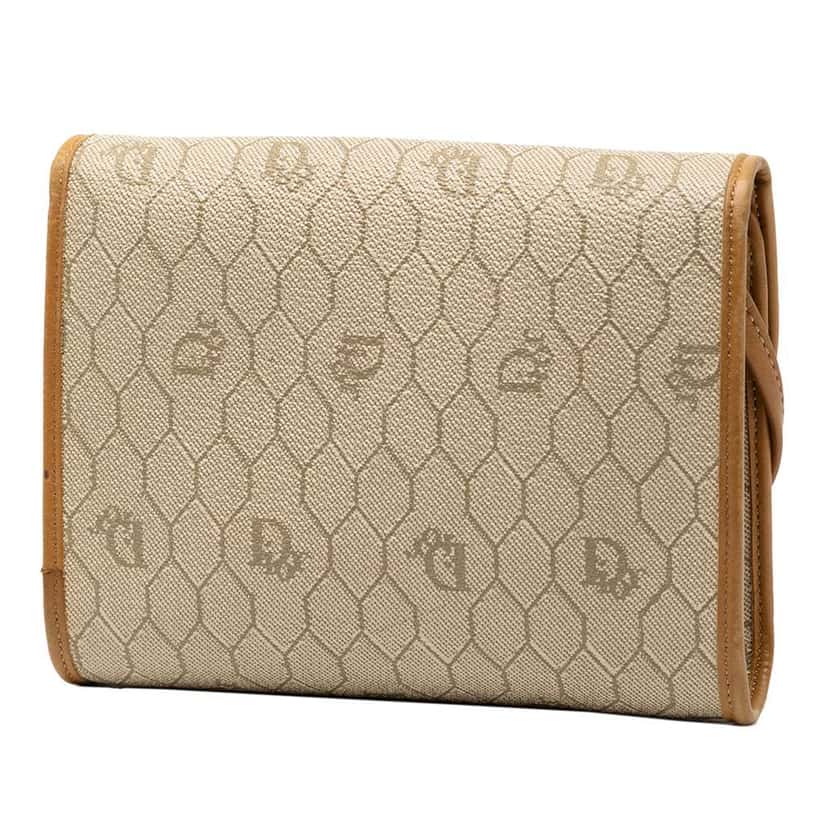 Dior Honeycomb Coated Canvas Crossbody Beige Very good condition - Back View