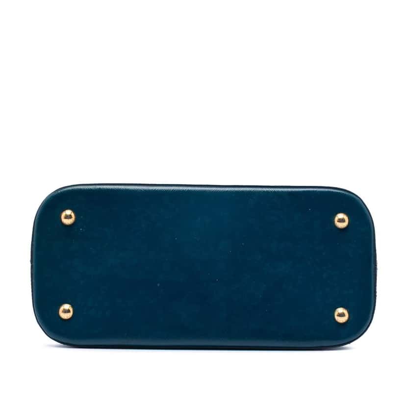 Prada Medium Saffiano Vernice Promenade Satchel Blue Leather Very good condition - Inside View