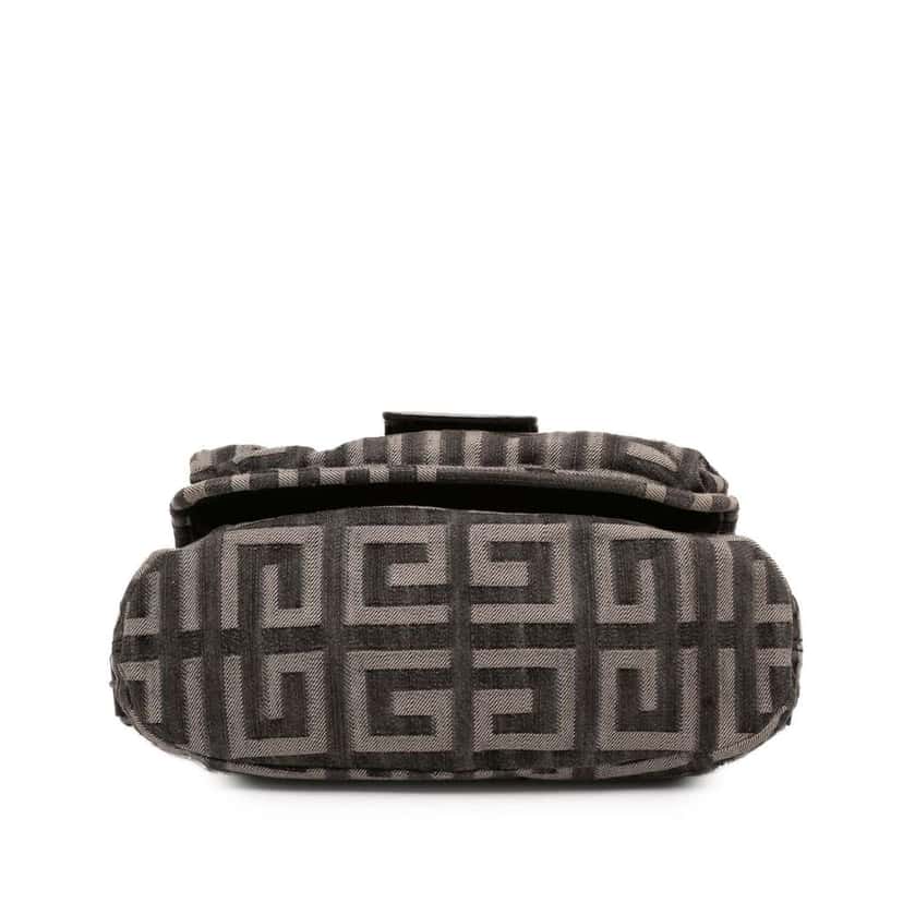 Givenchy Leather Trimmed Monogram Denim Shoulder Bag Grey Denim Very good condition - Inside View