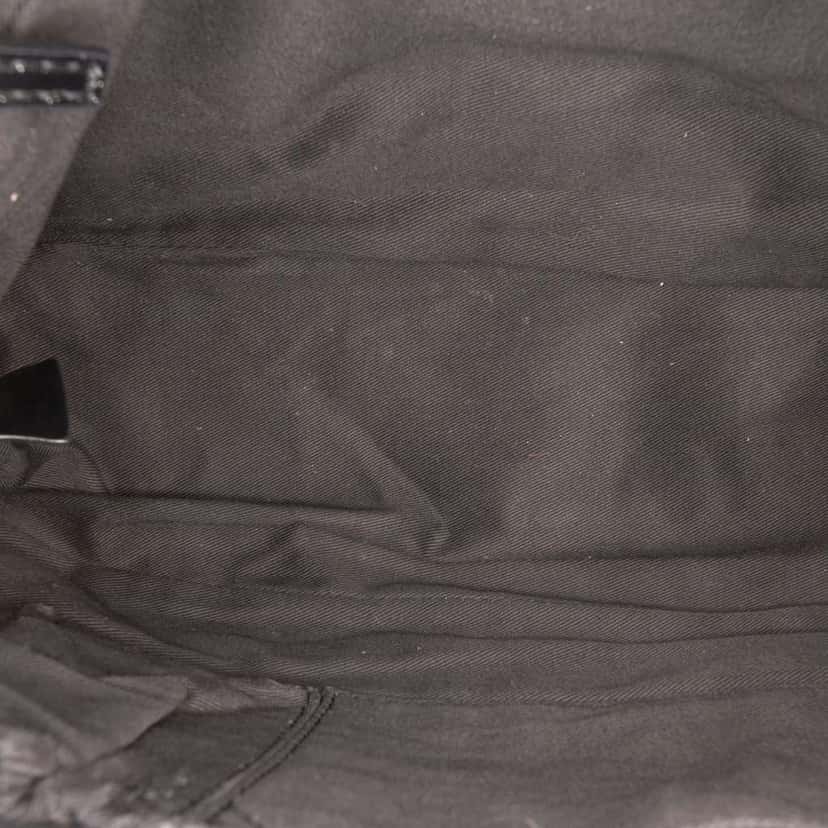 Givenchy Leather Trimmed Monogram Denim Shoulder Bag Grey Denim Very good condition - Model View