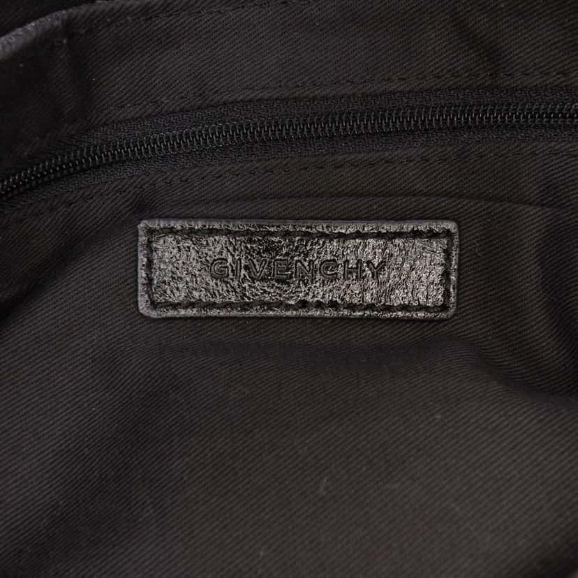 Givenchy Leather Trimmed Monogram Denim Shoulder Bag Grey Denim Very good condition - Box View