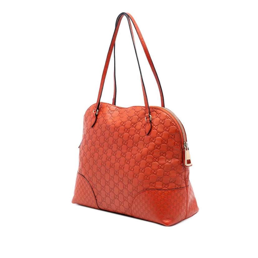 Gucci Medium Guccissima Bree Dome Tote Orange Leather Very good condition - Back View