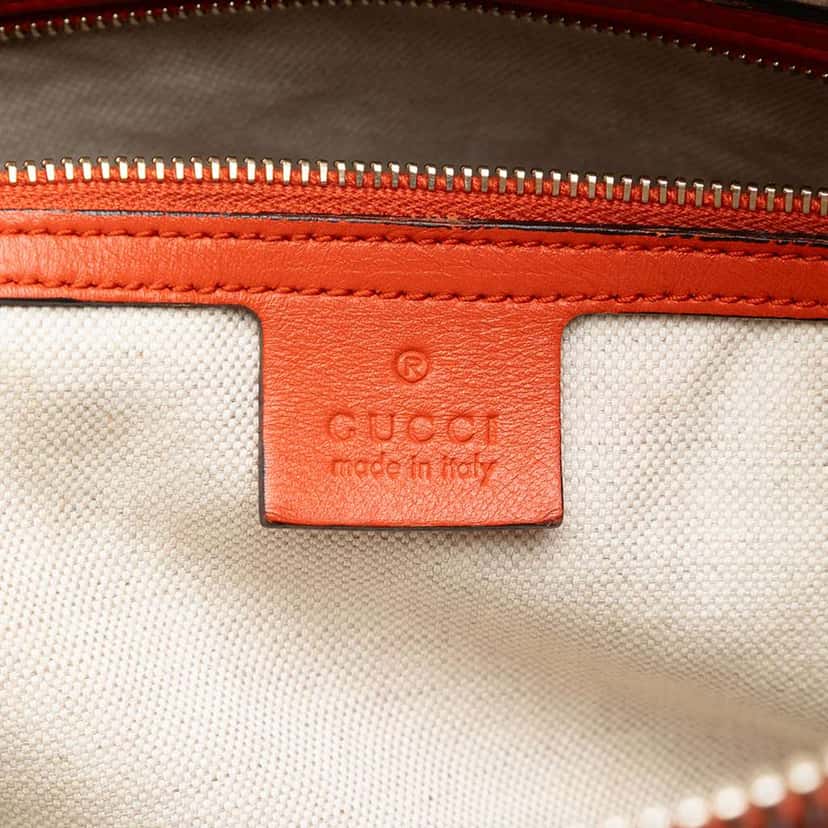 Gucci Medium Guccissima Bree Dome Tote Orange Leather Very good condition - Box View