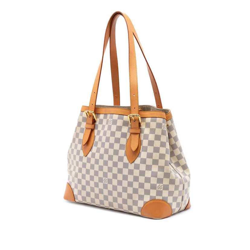 Louis Vuitton Damier Azur Hampstead MM White Very good condition - Back View