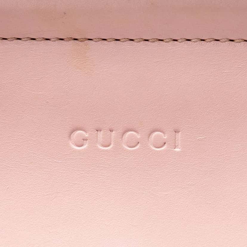 Gucci Medium Leather Bamboo Nymphaea Satchel Pink Leather Very good condition - Box View