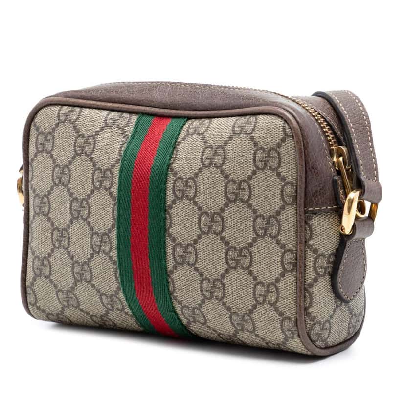 Gucci Mini GG Supreme Web Ophidia Crossbody Beige Canvas Very good condition - Back View