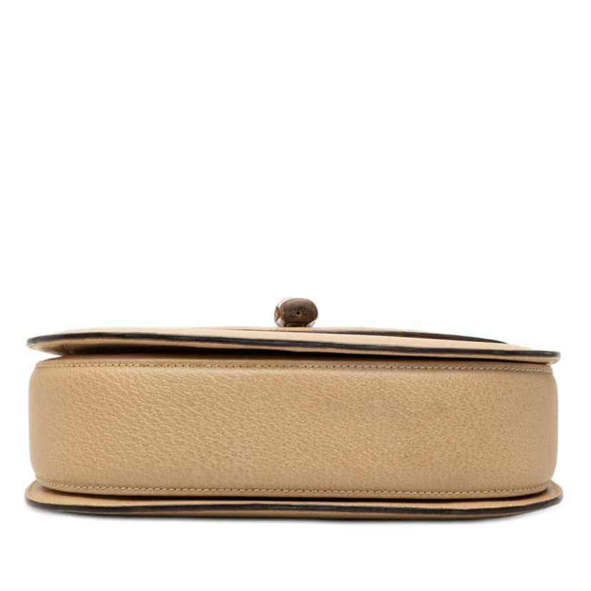 Gucci Grained Calfskin Bamboo Night Beige Leather Very good condition - Inside View