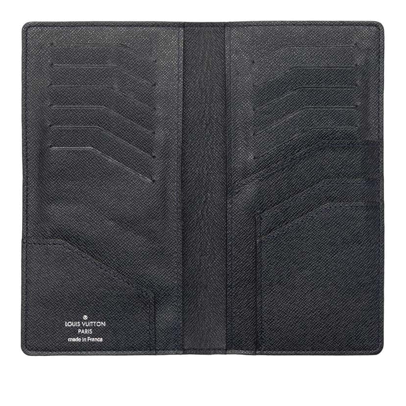 Louis Vuitton Taiga Brazza Wallet Black Leather Very good condition - Model View