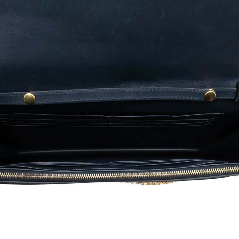 Celine Large Tricolor Leather Pocket Envelope Flap on Chain Blue Leather Very good condition - Model View