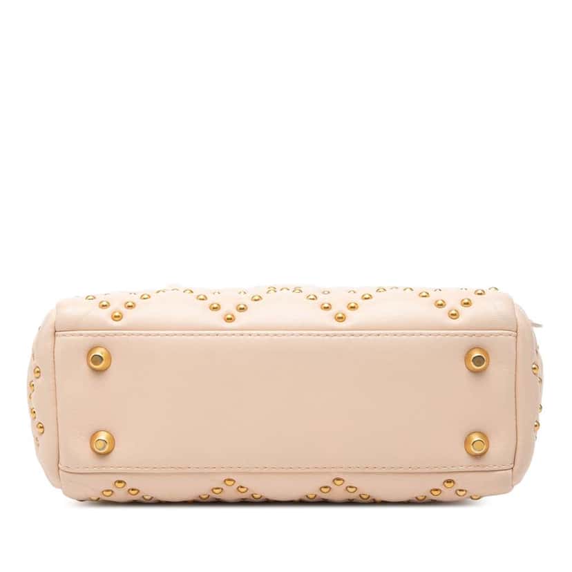 Dior Mini Lambskin Cannage Studded Supple Lady Dior Brown Leather Very good condition - Inside View