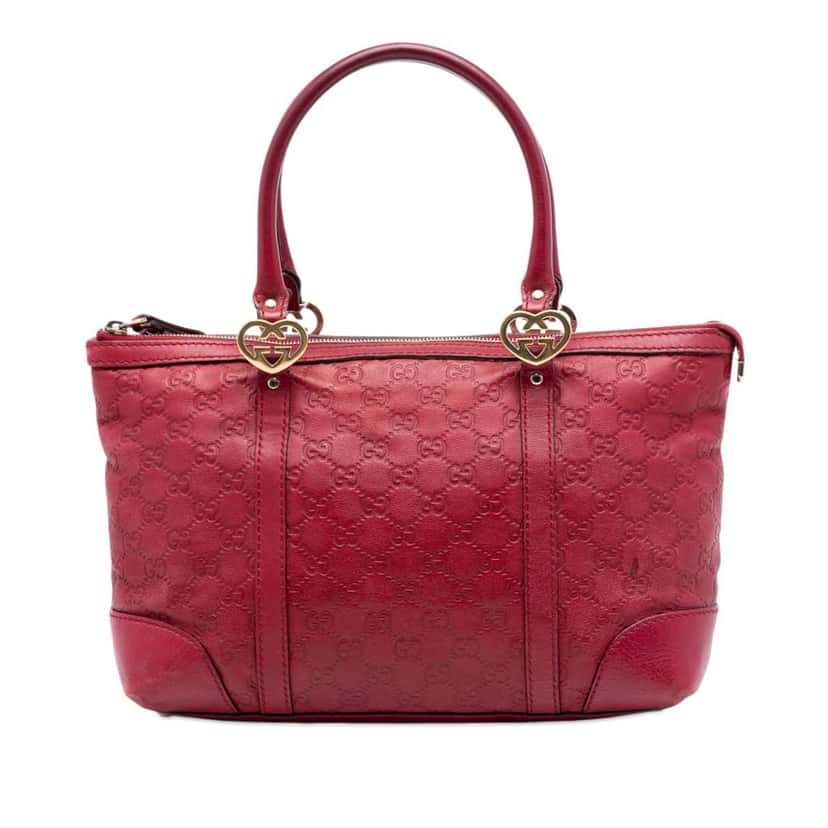 Gucci Guccissima Lovely Tote Red Leather Good condition - Front View
