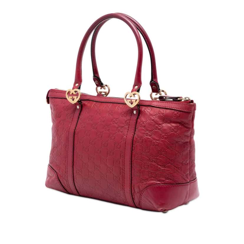 Gucci Guccissima Lovely Tote Red Leather Good condition - Back View
